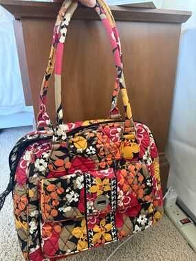 Vera Bradley Quilted Floral Shoulder Bag in Red, Orange & Yellow